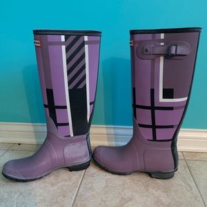 Purple Plaid Hunter Boots